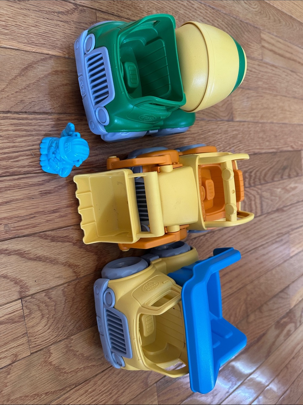 Green Toys Construction Vehicle Toy Set - Yellow, Green, Blue